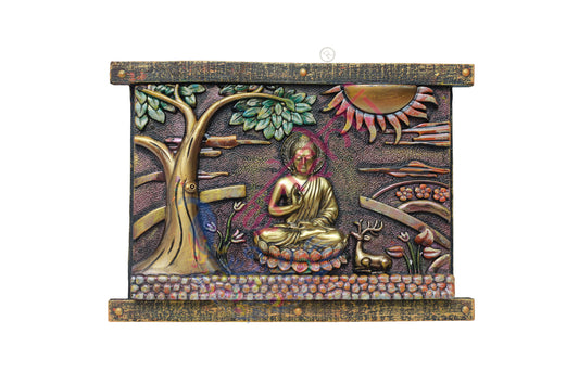 Wooden Buddha Wall Hanging-11.5 Inches