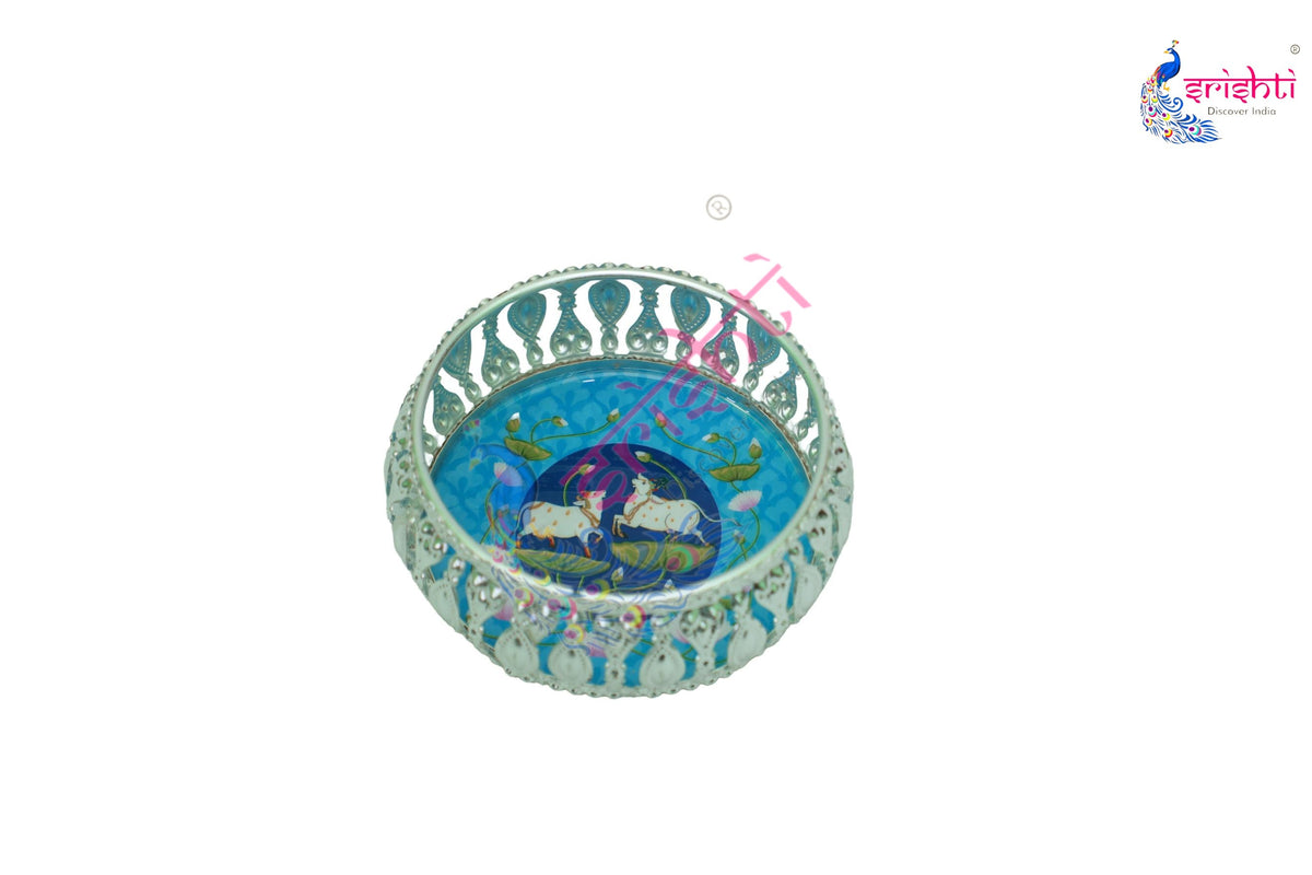 German Silver Assorted design basket-4 Inches