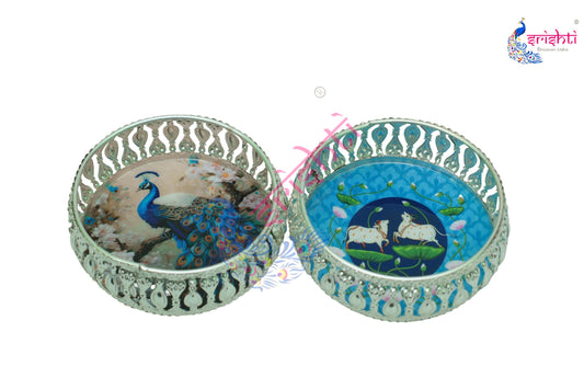 German Silver Assorted design basket-5 Inches