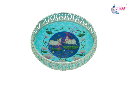 German Silver Assorted design basket-8 Inches