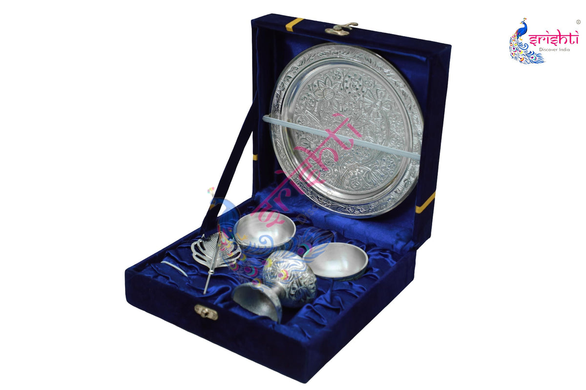 German Silver Haldi Mehandi Shaadi Set-7 Inches