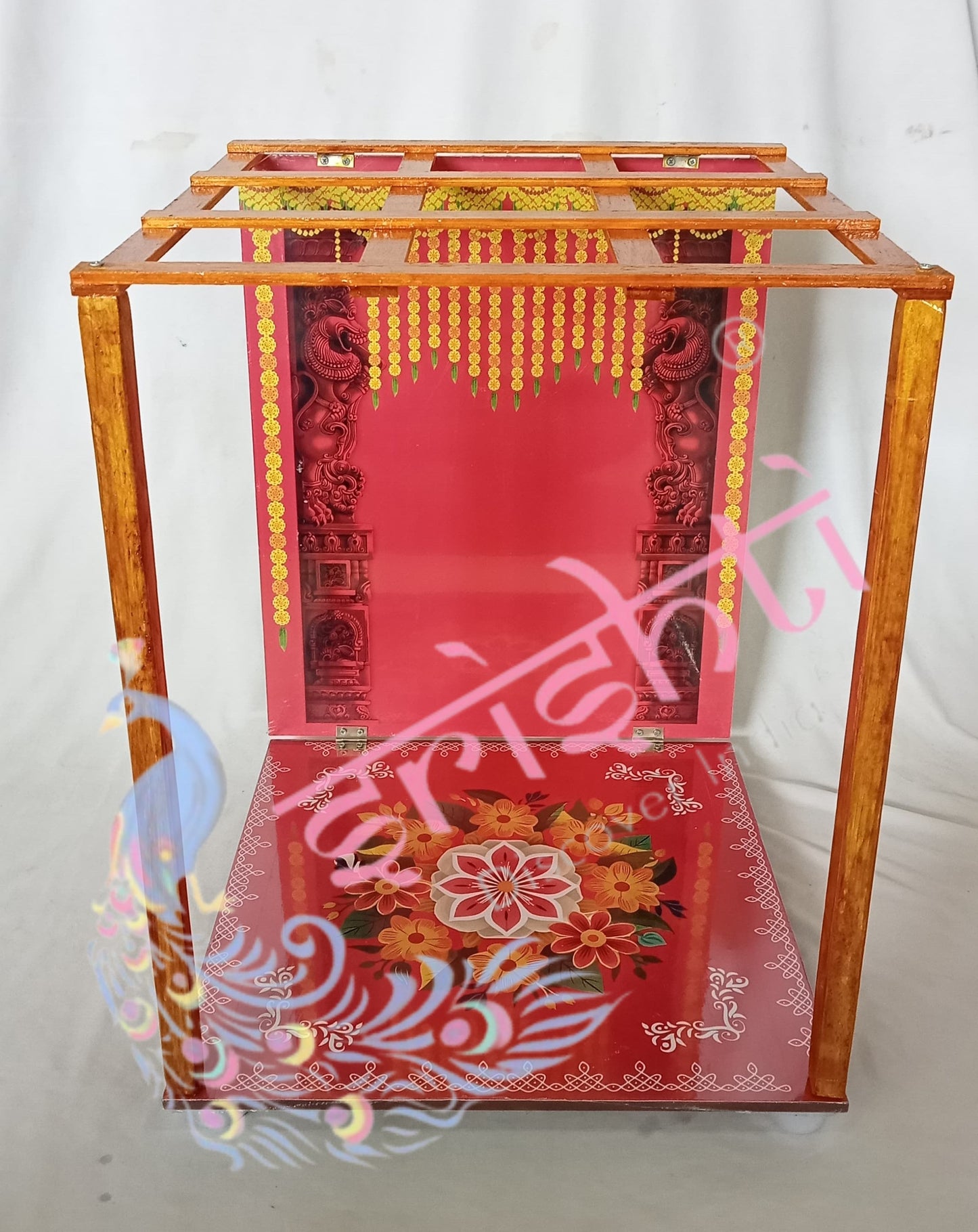Dismantable Wooden Palavelli Set-Pink 14.5 Inches