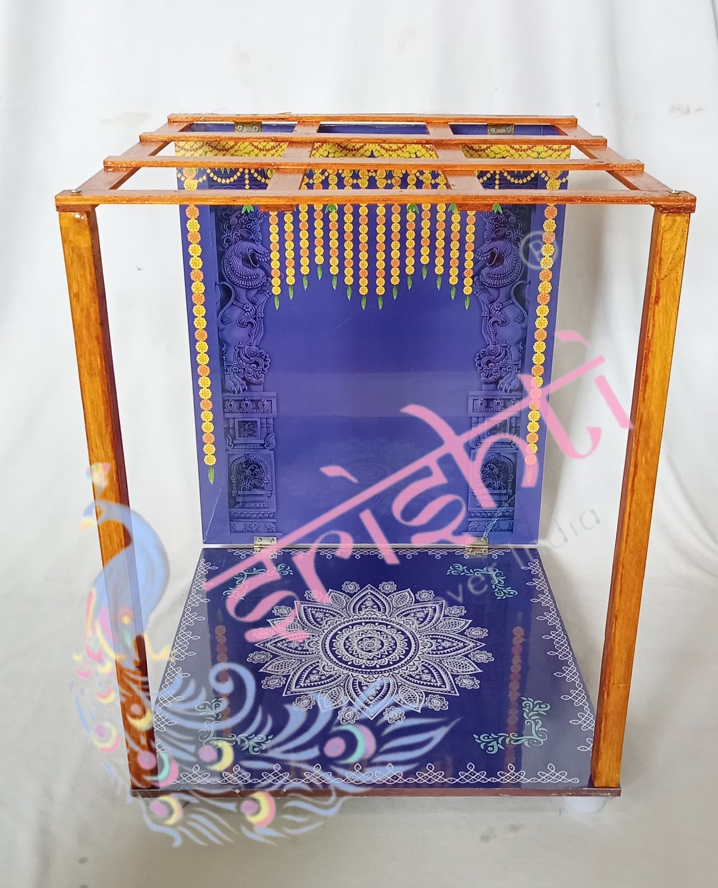 Dismantable Wooden Palavelli Set-Violet 19.5 Inches