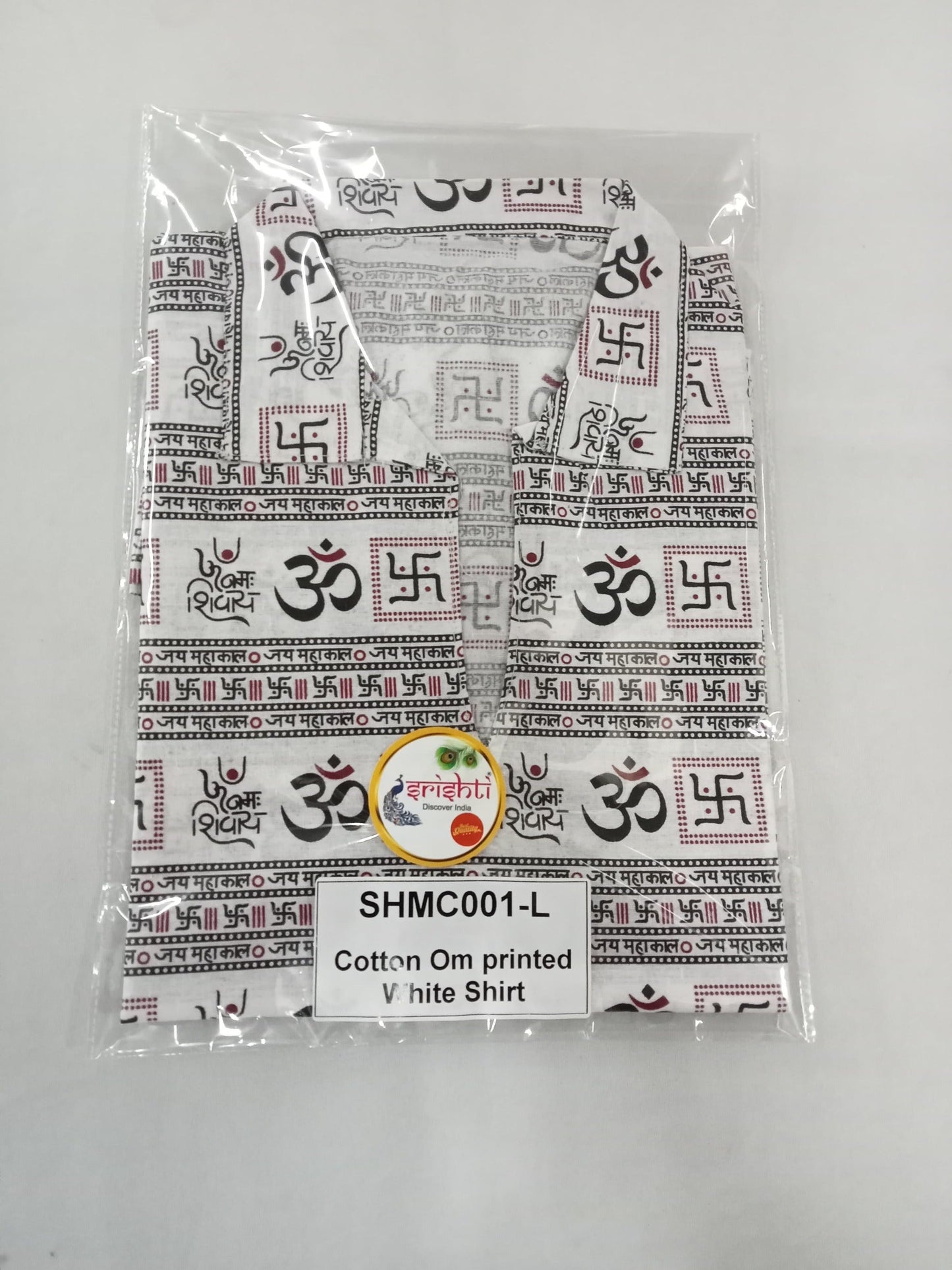 Cotton Om Printed White Color Shirt