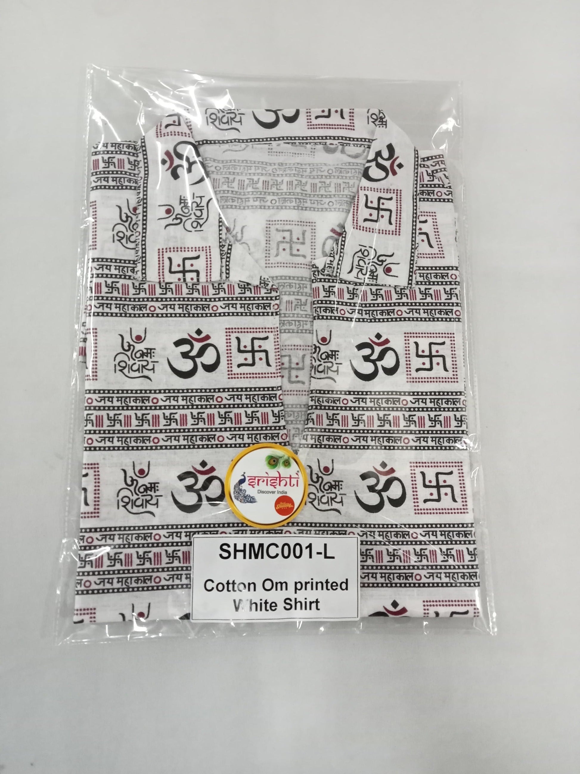Cotton Om Printed White Color Shirt