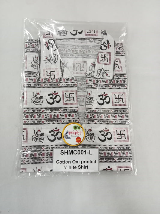 Cotton Om Printed White Color Shirt