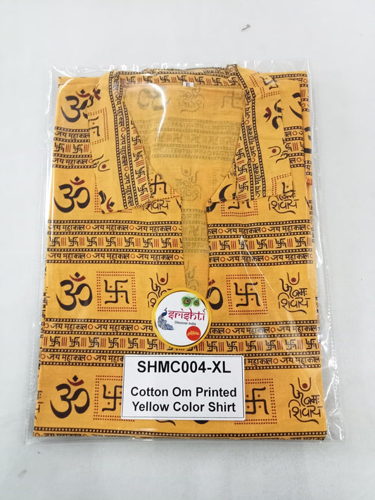 Cotton Om Printed Yellow Color Shirt