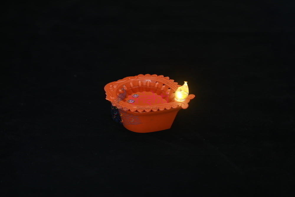 Electric Light Agal Diya Clay Color
