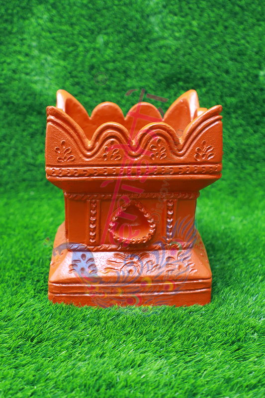 Clay Decor Tulasi Pot (Orange)-10 Inches