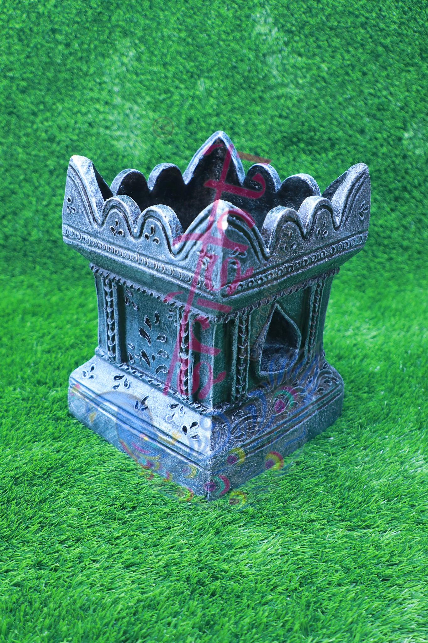Clay Decor Tulasi Pot (Stone Color)-12 Inches