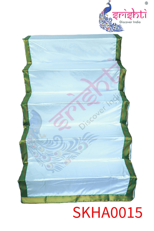 Golu stand Cover-5 Step - White-Art Silk