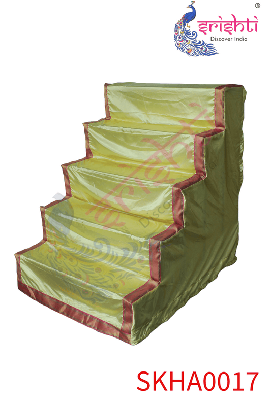 Golu stand Cover-5 Step - Sandal colour-Art Silk