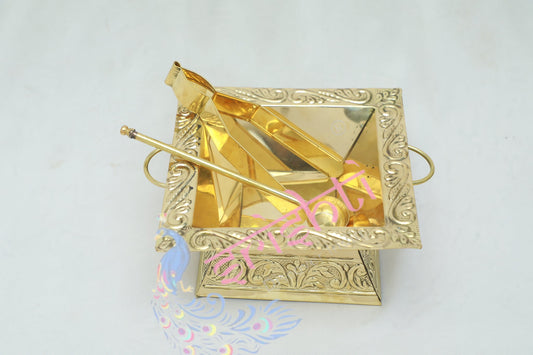 Brass Havan Kundam Set-9 Inches