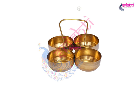 Brass Four Cup Container-3 Inches