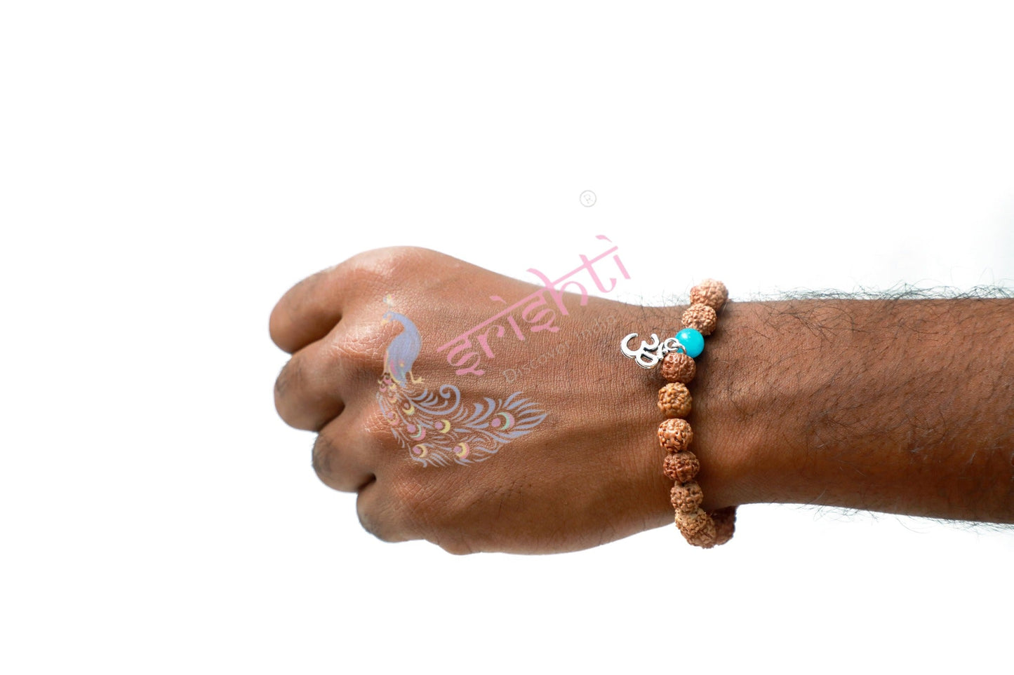 Rudraksha Beads Bracelet with Om (5 Face)-M02
