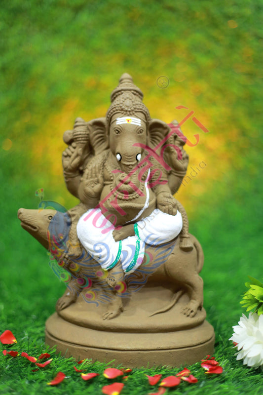 Clay Mooshiga Ganesha Brown-10 Inches