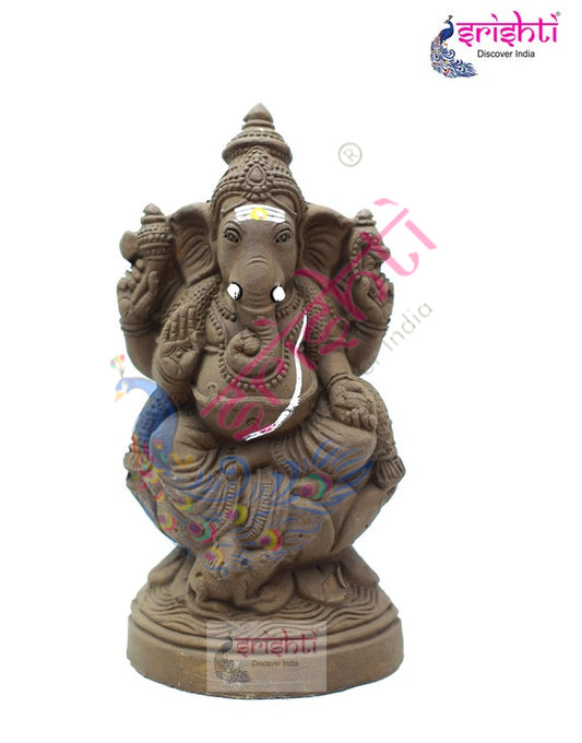 Clay Lotus Ganesha-9.5 Inches
