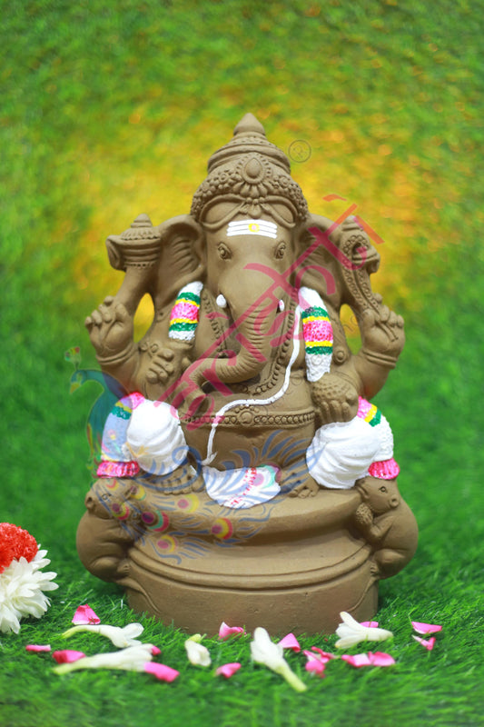 Clay Ganesha Assorted Color-14 Inches