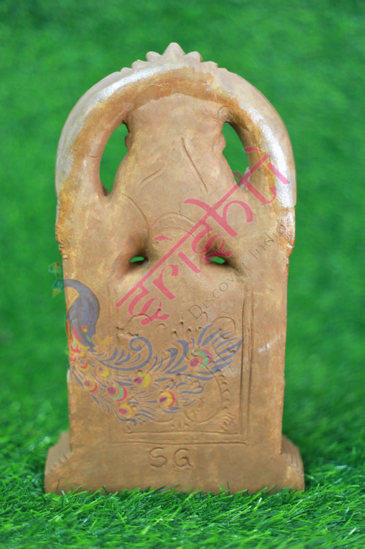 Clay Edampuri Arch Ganesha Gold-11 Inches