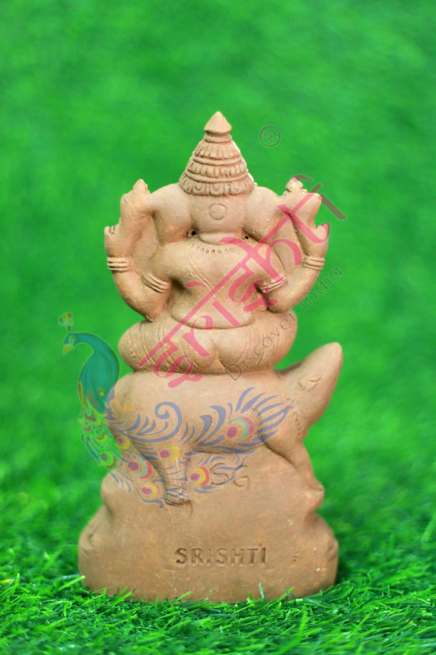 Clay Mooshiga Ganesha Gold Color-8 Inches