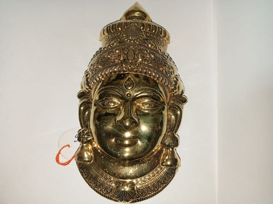 Varalakshmi Goddess Face Metal Gold Plated-6.5 inches-M01