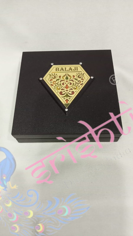 Balaji With Charan Paduka Photo Frame Box