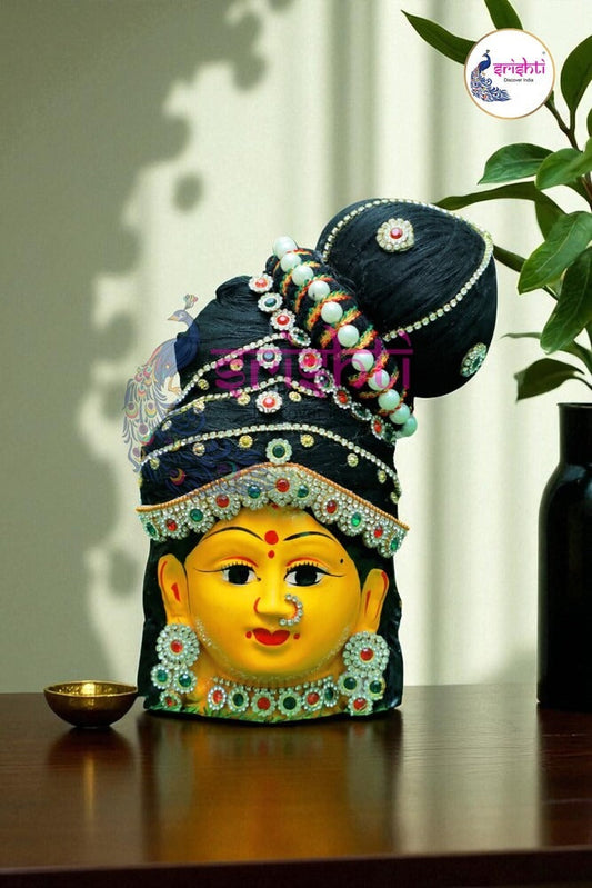 Decorative Varalakshmi Goddess Yellow Face-8 Inches-M01