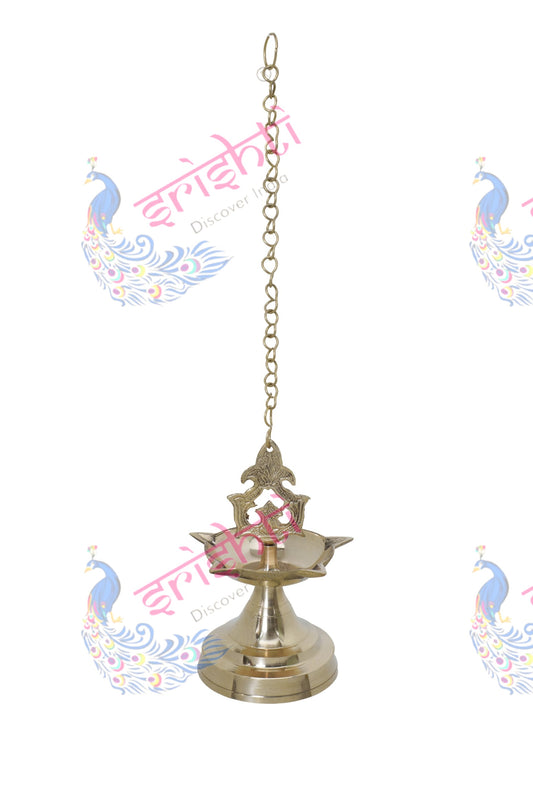Brass Five Face Hanging Diya-6 Inches