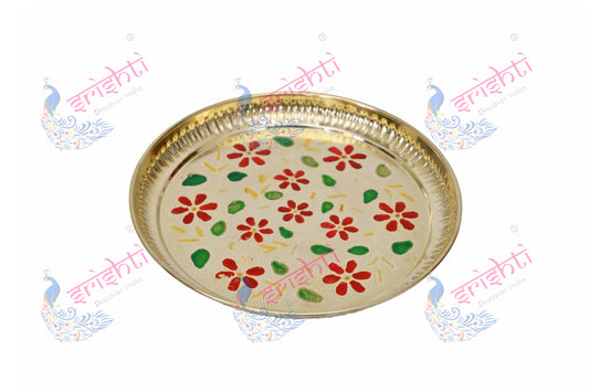 Brass Flower plate/thali-8 Inches