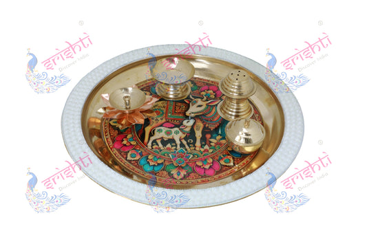 Brass Decorative Aarti plate/thali-11 Inches