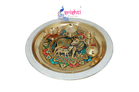 Brass Decorative Aarti plate/thali-13 Inches