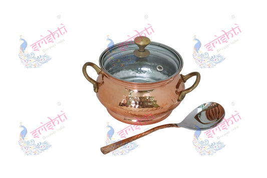 Copper Pot with Serving Spoon Set-5 Inches