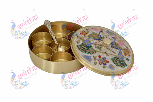 Brass Spices Storage Box-5 Inches