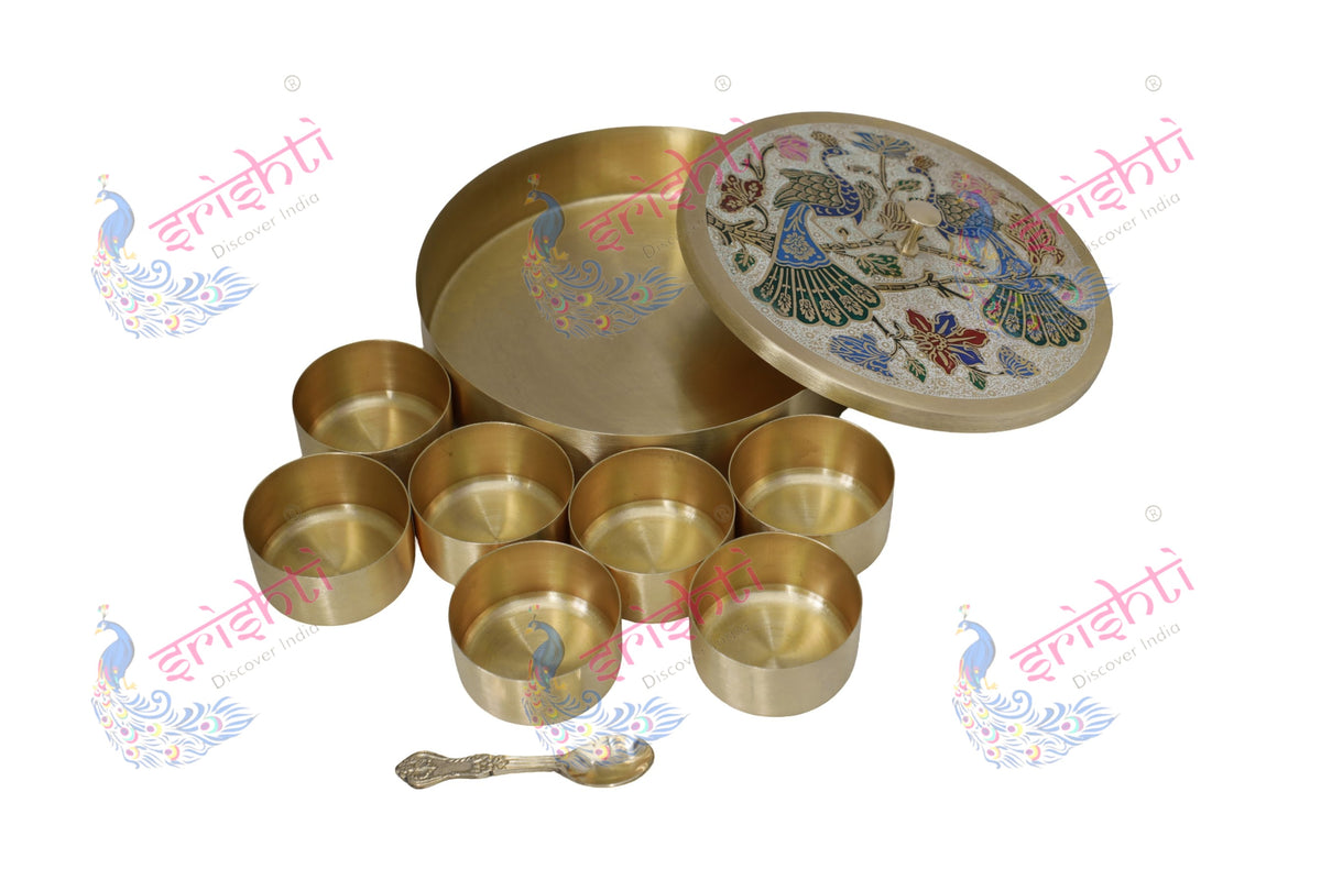 Brass Spices Storage Box-7 Inches