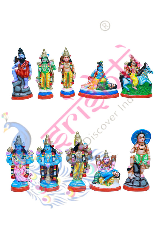 Dasavatharam Set(M01)-12 Inches-Paper Mache