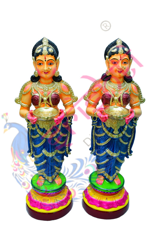 Standing Deep Lady Pair-33 Inches-Paper Mache