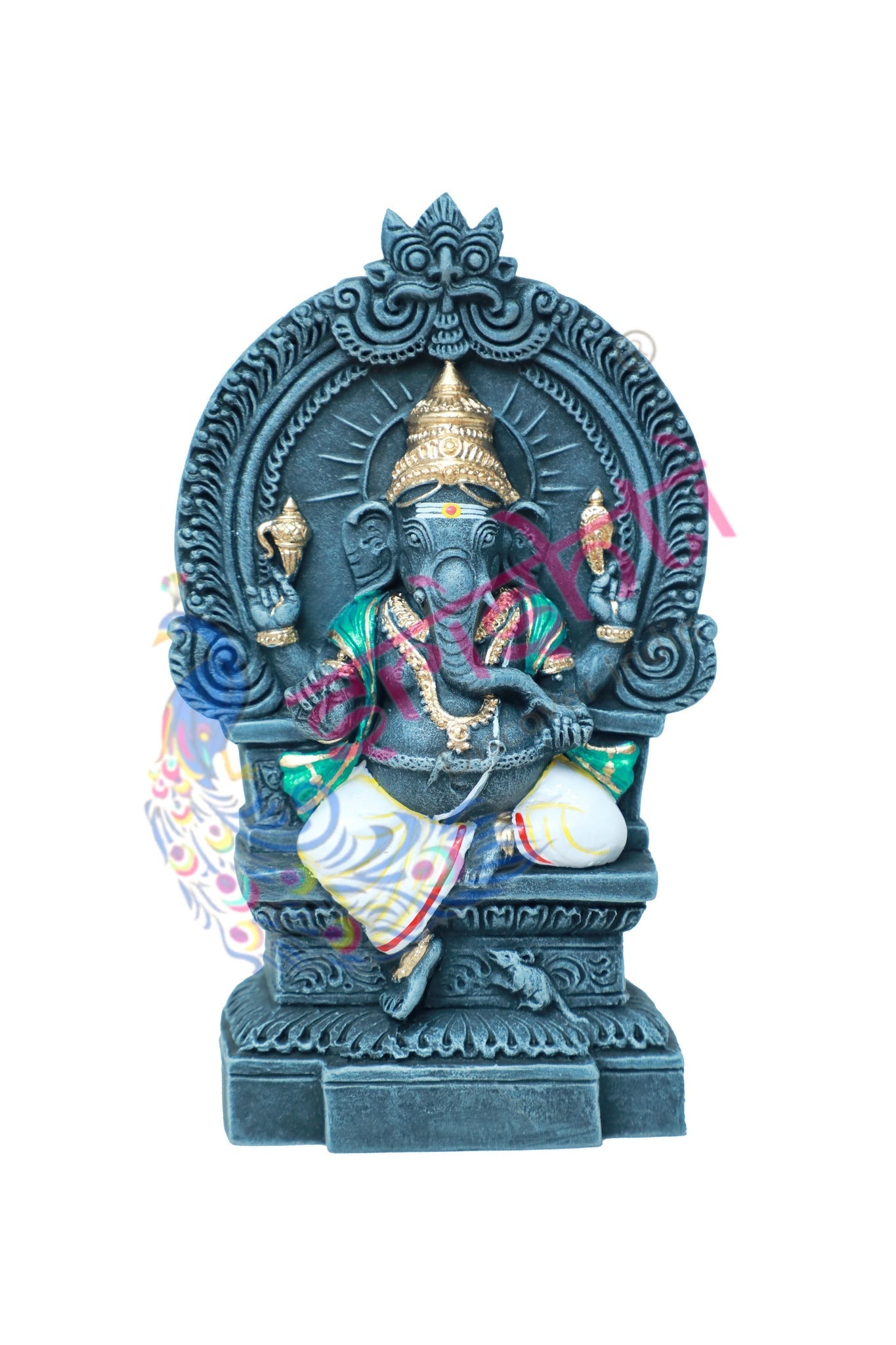 Thiruvachi Ganesha(Stone Color)-9 Inches