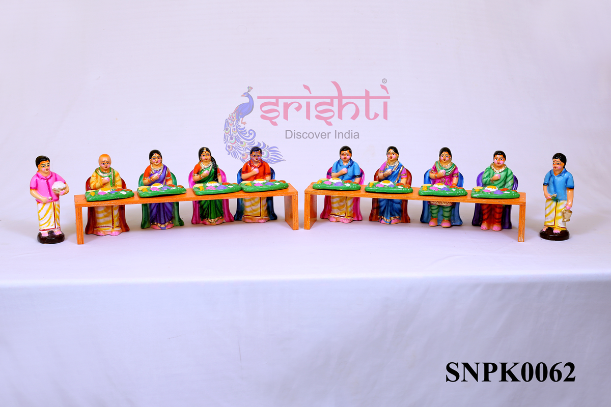 Table Saapadu/ Marriage Feast Set-7.5 Inches - Paper Mache
