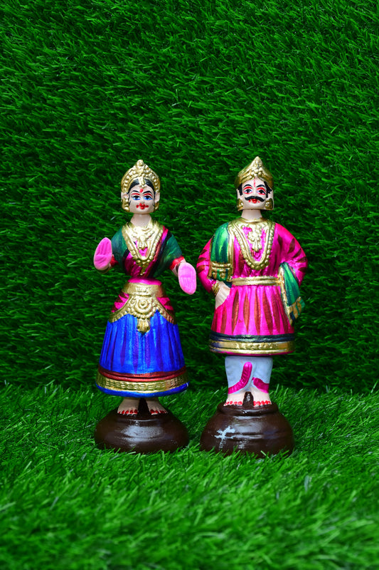 Raja Rani Dancing Doll Set (Assorted Color)-9.5 Inches
