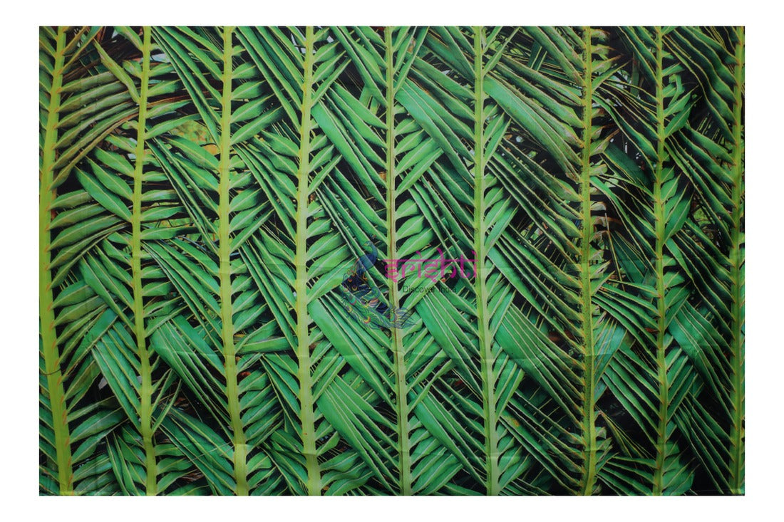 Backdrop Screen Green Color with Cocunt Leaf Pattern