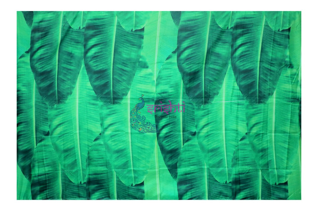 Backdrop Screen Green Color Banana Leaf Pattern