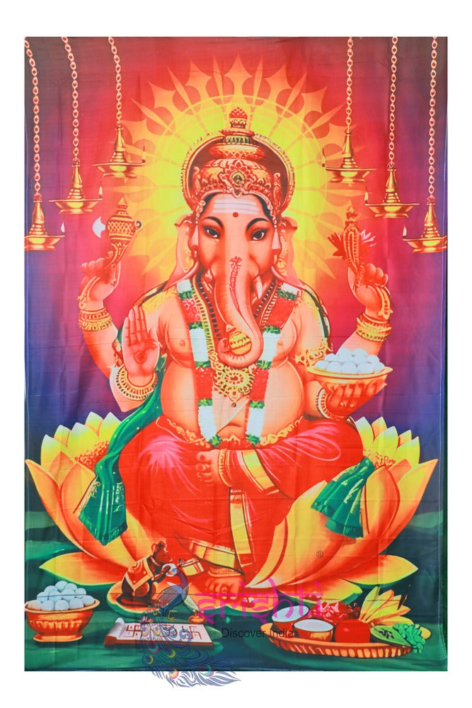 Backdrop Screen Ganesha Pattern