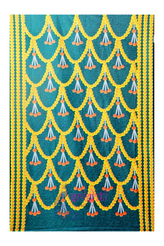 Backdrop Screen Green Color Marigold Pattern