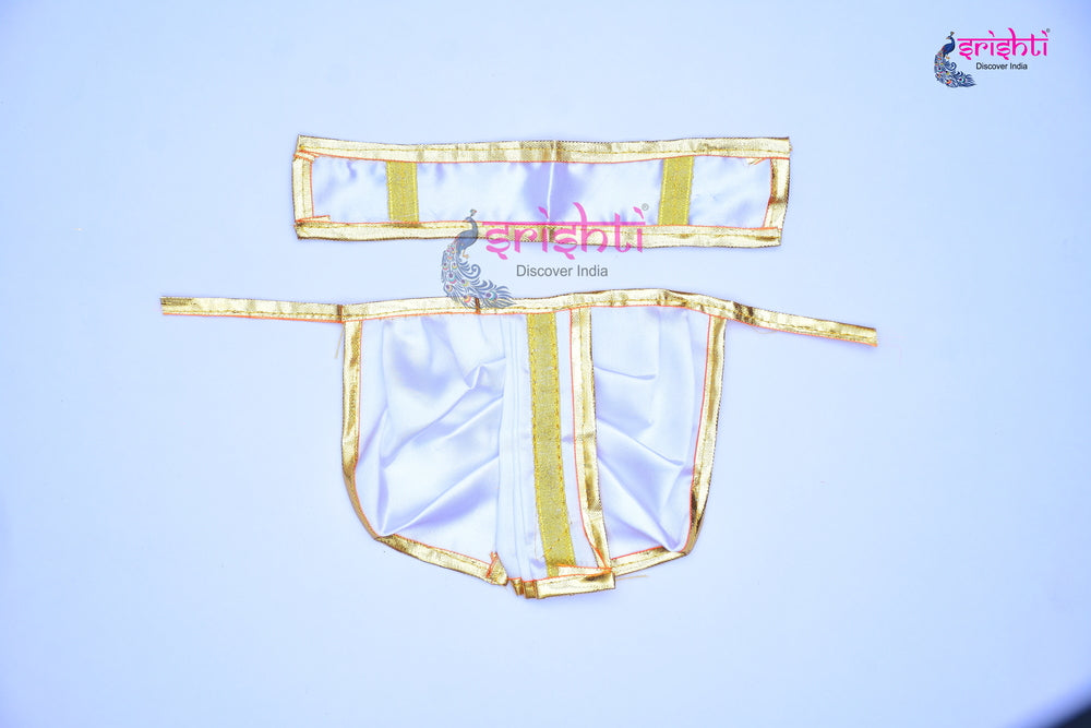 Ganesha White Dhoti with Angavastram-5 Inches