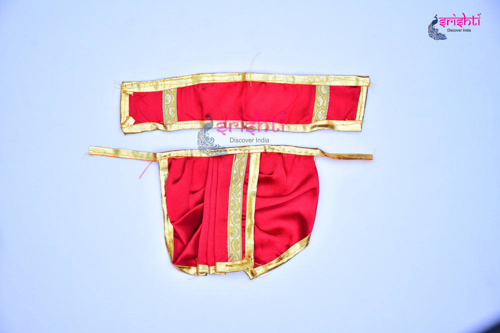 Ganesha Orange Dhoti with Angavastram-5 Inches