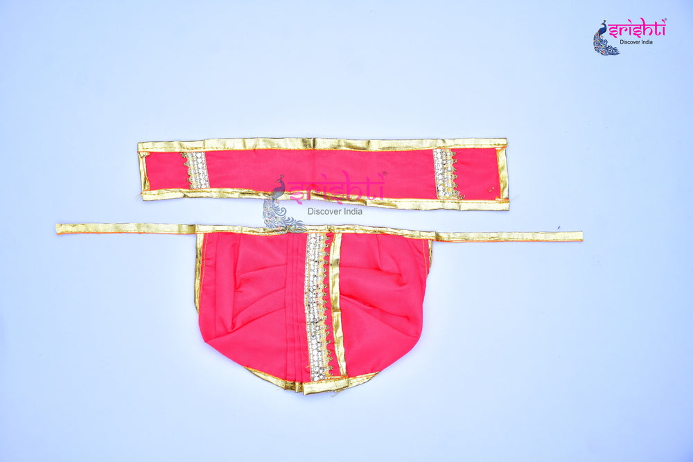 Ganesha Pink Dhoti with Angavastram-6 Inches-M02