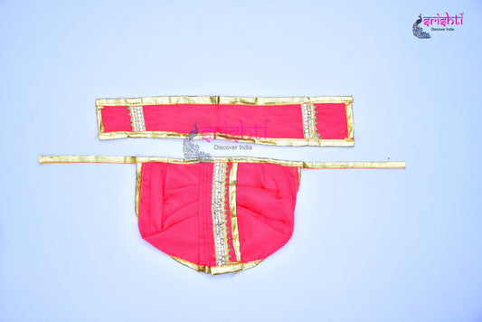 Ganesha Pink Dhoti with Angavastram-6 Inches-M02