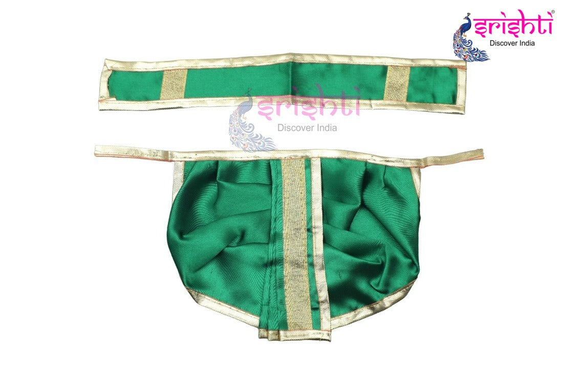 Ganesha Dark Green Dhoti with Angavastram-6 Inches-M03
