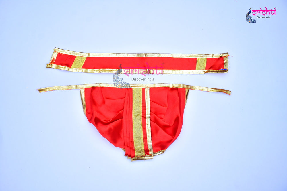 Ganesha Red Dhoti with Angavastram-7.5 Inches