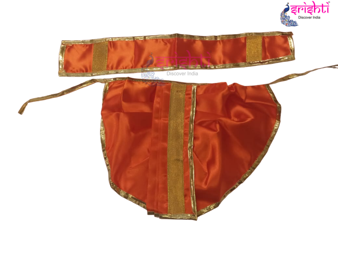 Ganesha White Dhoti with Angavastram-9 Inches